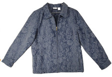 Erika Size M Jacket Blazer Vintage 2007 Embroidered Blue Full Zip