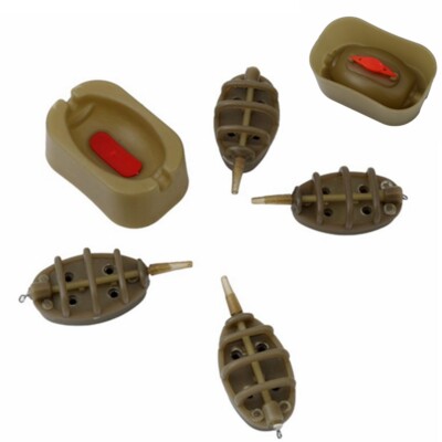 4 Inline Method Feeders with Rubber Mould for Carp Martinique