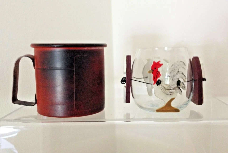 Soporte decorativo de vidrio para tealight y juego de decoración de taza de hojalata ~ SIMPLY COUNTRY ~  Foto 4 de 4