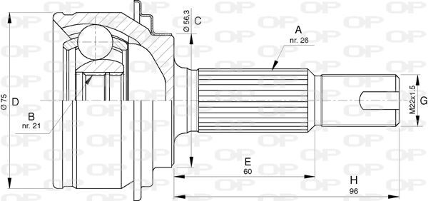 Tête de cardan Toyota Yaris 1.0 avec joint homocinétique anti-vibration