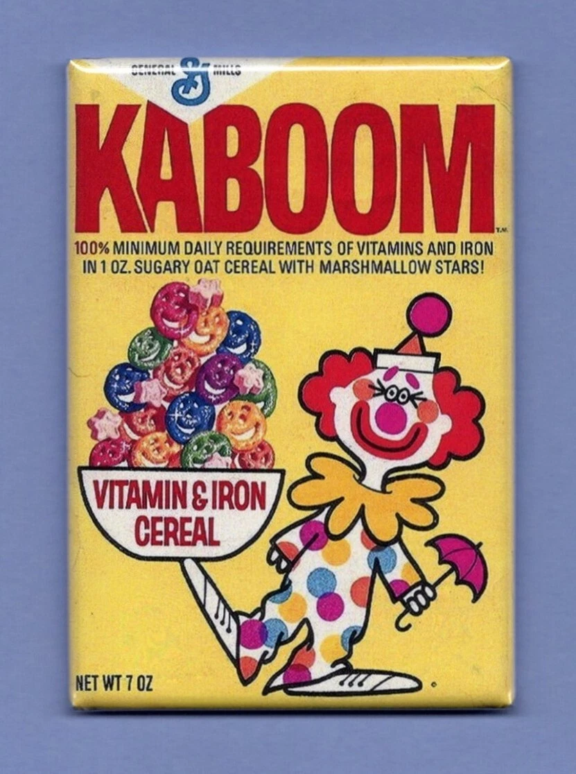 KABOOM CEREAL BOX *2X3 FRIDGE MAGNET* CHILDRENS BREAKFAST FOOD BOWL MILK  CLOWN | eBay