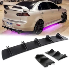 Rear Bumper Lips Diffuser Shark 10 Fins Spoiler Splitter For Mitsubishi Lancer