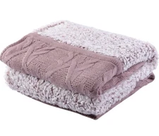 Gemarmel Sherpa Blanket - 50 x 60 inches (Mauve/Pink)