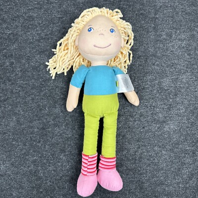 HABA Plush Doll Blonde Yarn Hair Pink  Shoes 13 in