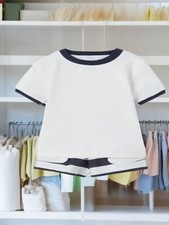 ZARA Kids Blue White Striped SET T-Shirt and Shorts Bermuda 2 Pieces Size 10