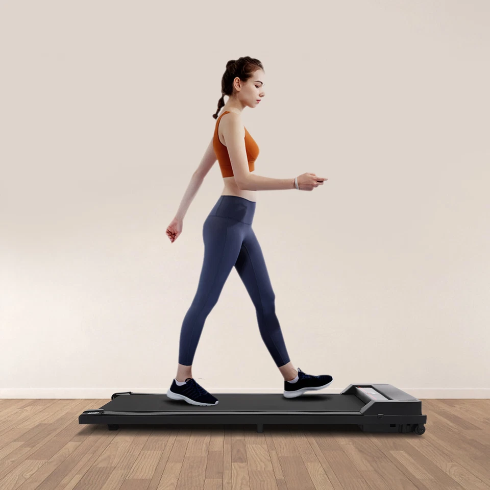 Electric Treadmil Under Desk Walking Pad Home Office Fitness Running Jogging LED - Image 3 of 4