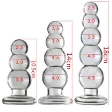 Pyrex Crystal Glass Butt Plug Anal Beads Dilator Glass Dildo Anal Plug Sex Toys