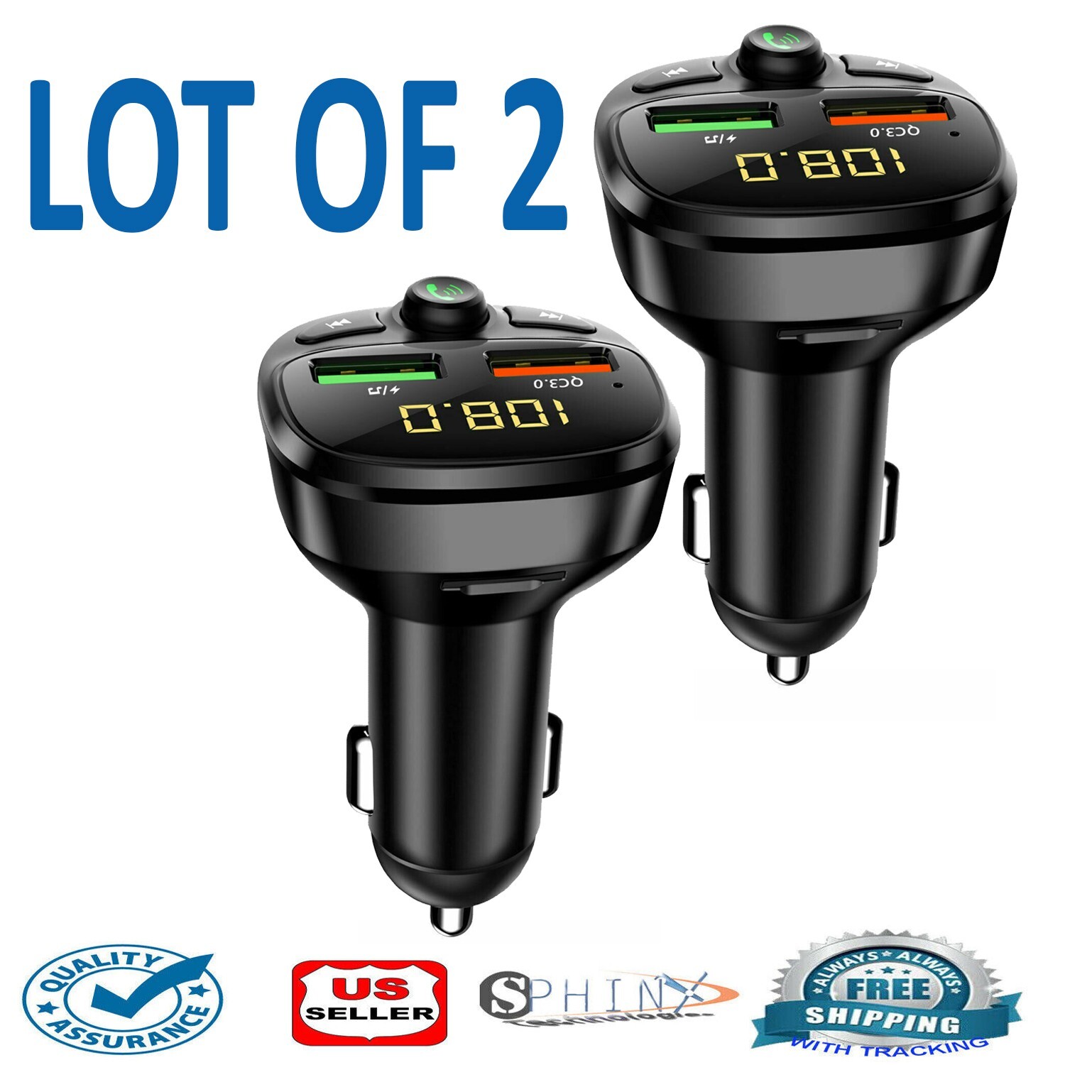 Bluetooth 5.0 Fm Transmitter Qc3.0 Hands-free Radio Aux