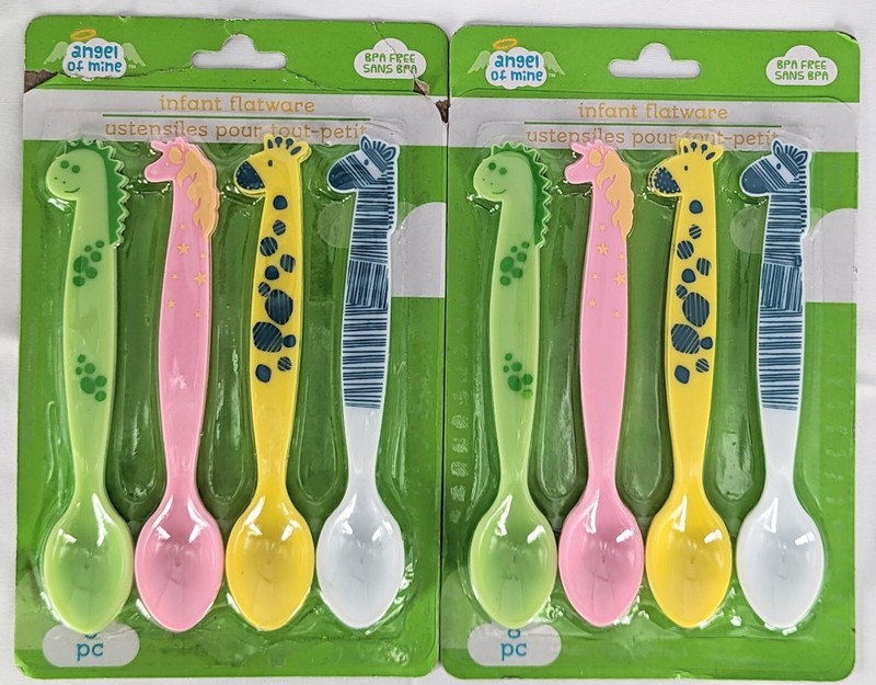 16 Baby Spoons Dinosaurs Unicorns Giraffes Zebras BPA Free New In Packaging