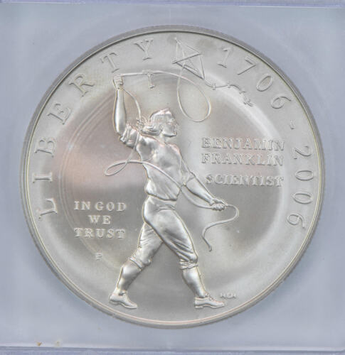 2006-P Franklin Scientist Commemorative Silver Dollar MS70 ICG - Picture 3 of 5
