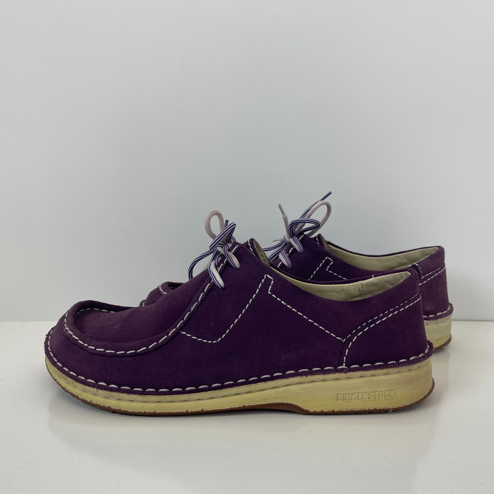 Birksenstock Pasadena Suede Lace Up Casual Shoes Purple Womens Size 9