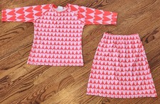 Undercover Waterwear Girls Size L 2 Piece Pink/Red Hearts Swim Coverup