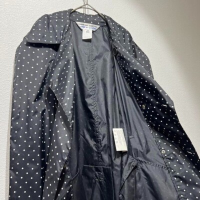 Comme des Garcons Comcom 00ss Polka Dot Trench Coat Jacket Black