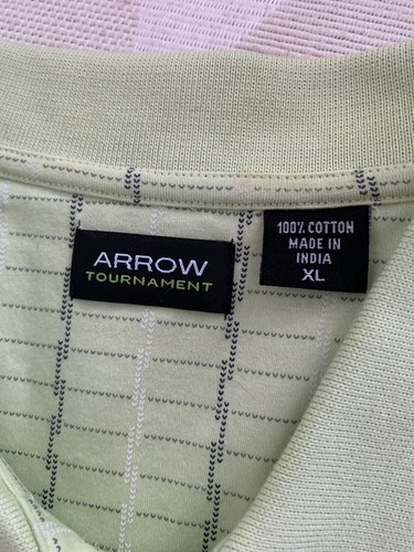 Arrow Tournament - Golf Polo Shirt - Men's XL Green Pattern Short-Sleeve Cotton - Picture 5 of 5