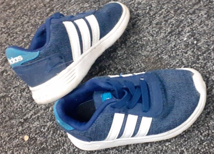 Adidas Lite Racer Infants Sports Trainers Blue/White Kids UK Size  F35648