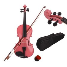 Basswood 4/4 Szie Beginner Acoustic Violin w/Case Bridge Bow Rosin