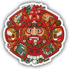 AZTEC CALENDAR Vinyl Sticker Decal Label. Mexico Car Tumbler Skateboard MX Mayan
