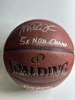 Magic Johnson Signed Spalding Basketball Lakers NBA '5x Champs' PSA 6A80905