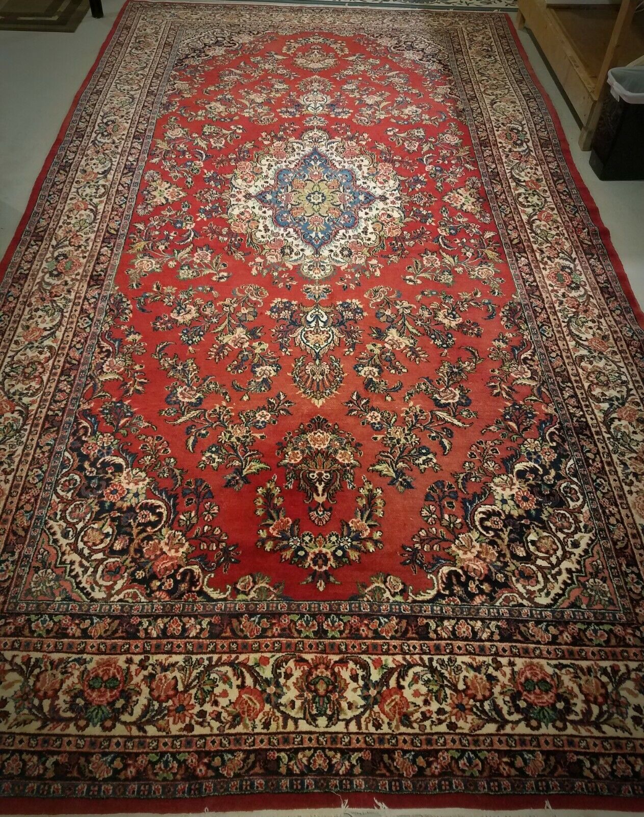 Antique Oriental Bijar rug: Very Fine: Circa 1930s - HUGE!  (16' x 8'7")   