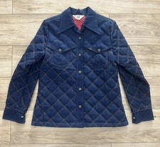 Vintage 1970’s Lady Lee Quilted Denim Jacket With Red Paisley Lining Size 15/16