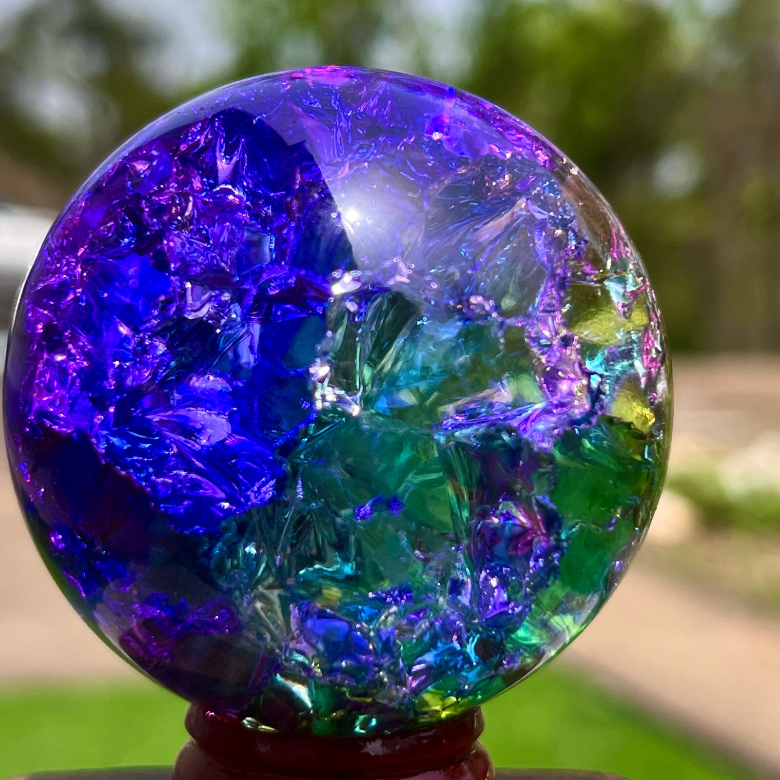 167G Natural titanium rainbow quartz ball crystal ball repair eBay