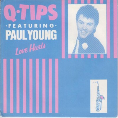 The Q Tips Featuring Paul Young - Love Hurts (7'', Single)