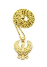 Egyptian Ancient Mini Size Horus Bird Pendant 24" Rope Chain Necklace XMP54GRC