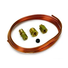 Autometer Tubing Copper 1/8" 6 ft Length 1/8" Brass Compression Fittings 3224