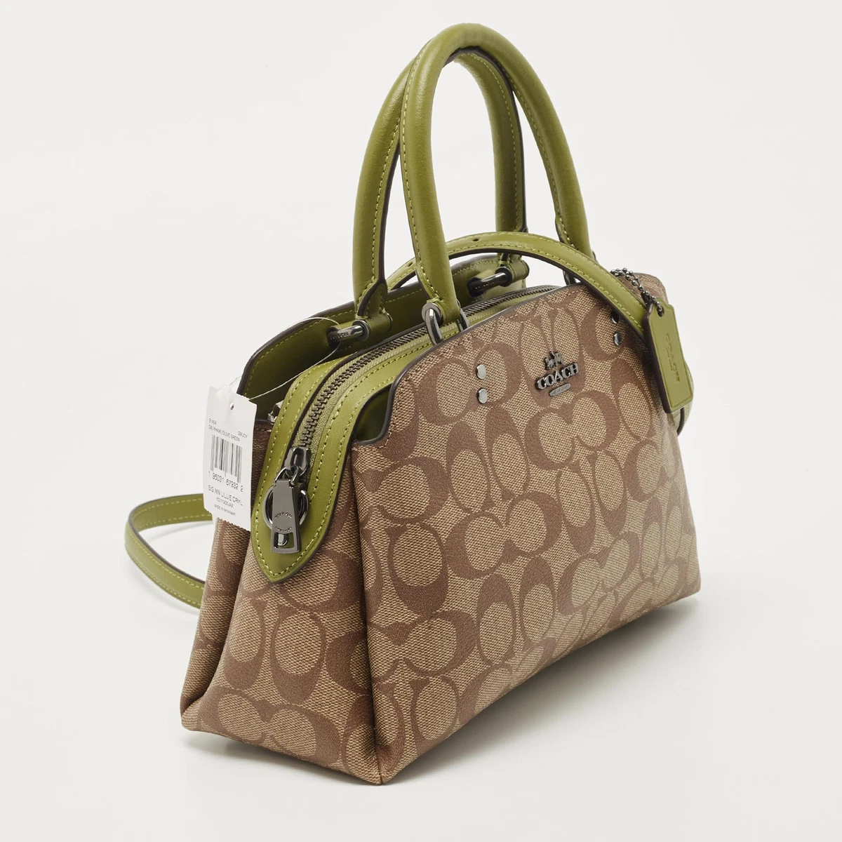 Coach Khaki/Olive Green Signature Coated Canvas Mini Lillie