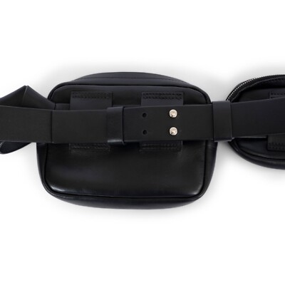 70133 auth ACNE STUDIOS black leather MUSUBI DOUBLE Belt Bag | eBay