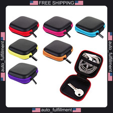 6Pcs Earphone Case,PU Small Square Pocket Earbud Carrying Case Bag with