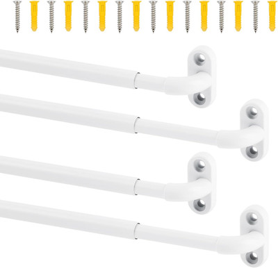 TYRON 4 Pack Screwed Sash Curtain Rod Adjustable 9-12 Inch, 3/8 In. Diameter, Mi