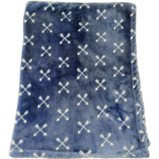 HB Hudson Baby Blue White Crossed Arrows Baby Blanket 30 x 36 Fleece Lovey