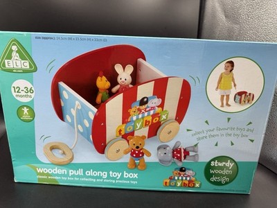ELC Toybox Holz Nachziehspielzeugkiste Caddy für Click Clack sensorische Figuren Neu in OVP