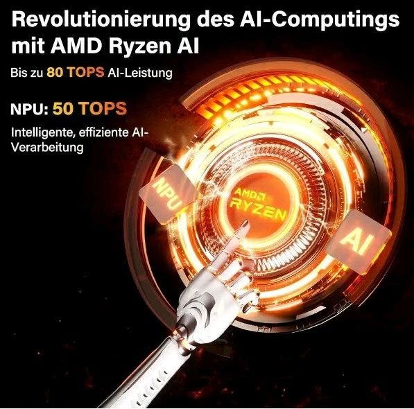 GEEKOM AI Mini PC A9 Max mit AMD Ryzen AI 9 HX 370 5.1GHz 32GB DDR5 2TB SSD - Bild 4 von 4