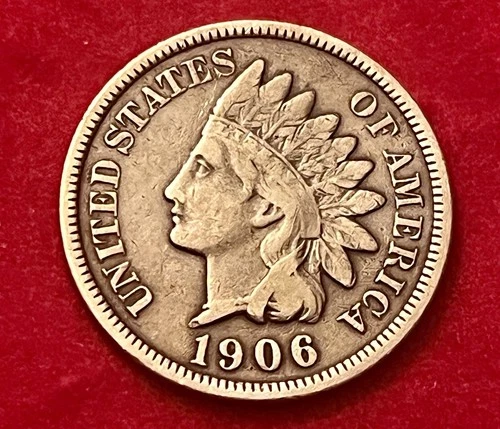 1906 Indian Head Penny Cent - XF Details - Sharp Liberty JC 592