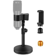 BILIONE Versatile Desktop Microphone Stand, Adjustable Table Mic Stand with L...