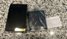Filson 6 oz Stainless Steel Hip Flask Leather Wrap Black/Silver Screw Top