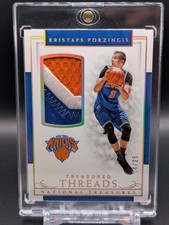 2016 Panini National Treasure Treasured Threads Kristaps Porzingis Game Worn /25
