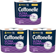 Ultra Comfort Soft Toilet Paper, 4 Mega Rolls, 244 Sheets Each Pack of 3 
