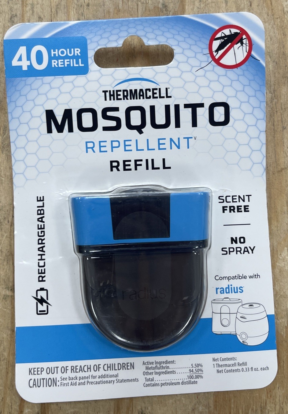 THERMACELL Mosquito Repellent 40 Hour Refill Rechargeable Scent Free for Radius