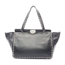 Valentino Rockstud Leather Tote Bag Women Black One Size