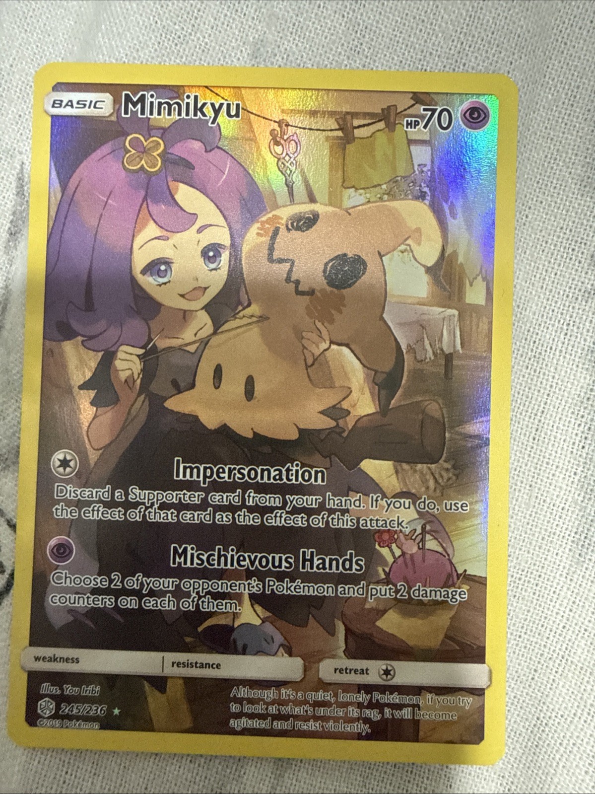 Mimikyu (Secret) Secret Rare SM - Cosmic Eclipse Holo 245/236 NM