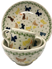 Polish Pottery Baby Toddler Dinner Set Plate Bowl Mug Duck Bunny Cat Dog Farm