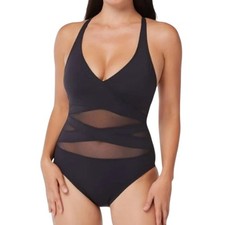 NEW 125 Bleu Rod Beattie Black One Piece Swimsuit 10