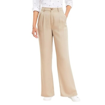 LOFT Emory Wide Leg Trousers Pleated High Rise Lightweight Flowy Size 12