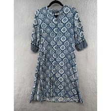 Intune Indigo Blue Medallion Print Boho Midi Dress 100 Viscose M Intune Indigo Blue Medallion Print Boho Midi Dress 100 Viscose M