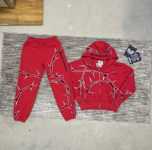 Named Collective Unisex Red Thorn Rhinestones Full Tracksuit Set XS/S Limited