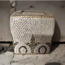 VTG Croscill Torino Tissue Box Cover Terrazo Mosaic Mediterranean Style