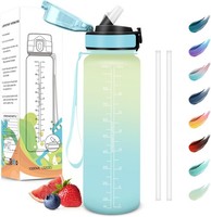 Motswedi Trinkflasche, 1L Bpa-Frei, Trinkflasche Mit Strohhalm, KohlensäUre